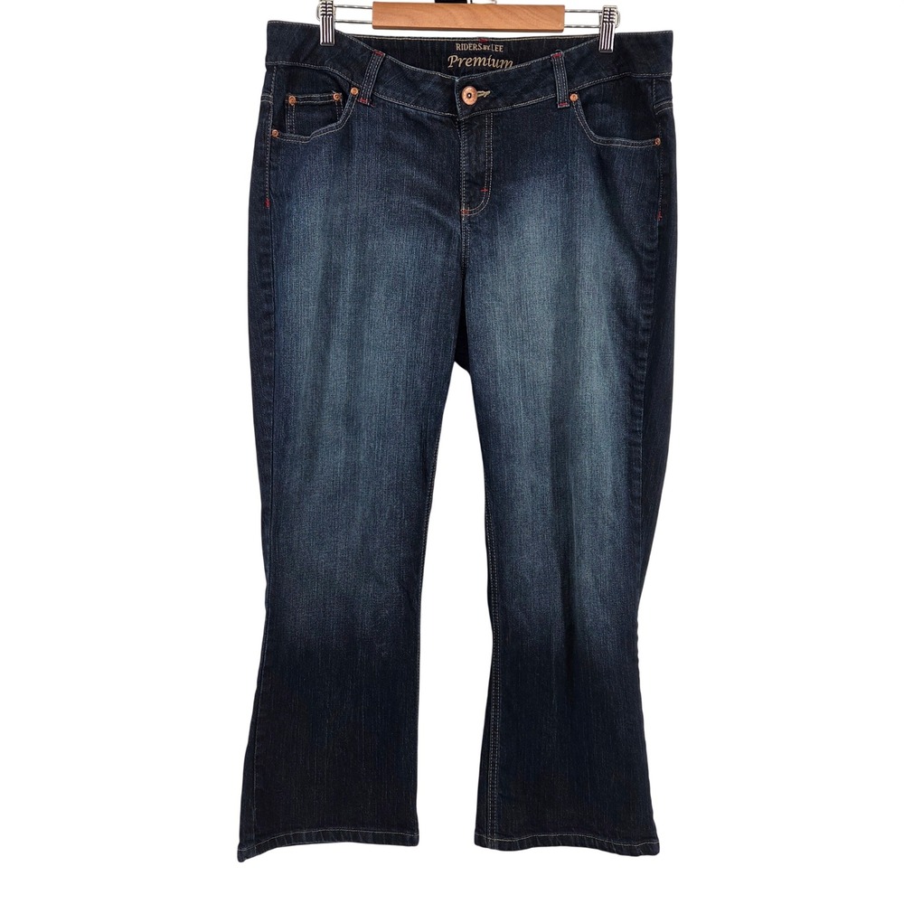 Riders by Lee Premium Women Dark Wash‎ Flare Bootcut Jeans Size 18W Petite